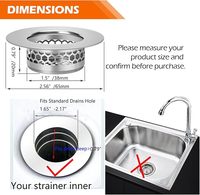 Hair Catcher Shower Drain Bathtub Lavatory Sink Drain Strainer - Image 2