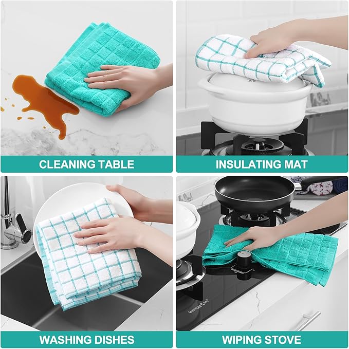 Homaxy Premium Cotton Kitchen Towels 16"x 28", Large Natural Ring Spun 390 GSM - Image 4