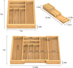 Bamboo Kitchen Drawer Organizer, Expandable Silverware Organizer - Image 4