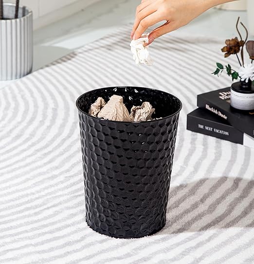 Small Metal Trash Can Wastebasket, Decorative Honeycomb Garbage Can Waste Basket - Image 2