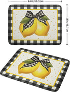 Lemon Dish Drying Mat for Kitchen Counter Spring Summer Black White buffalo - Image 2