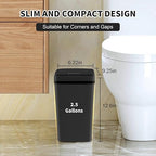 3 Pack Bathroom Trash Can with Lid, 2.5 Gallon Small Slim Trashcan, Automatic - Image 2