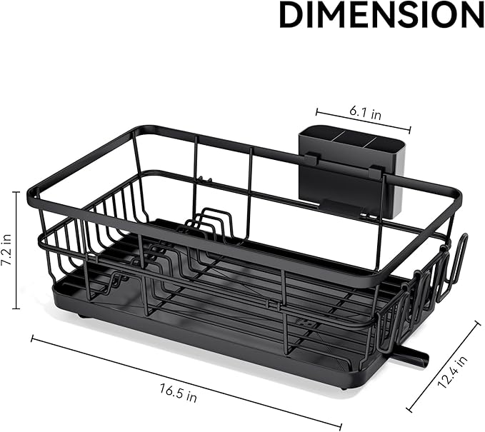 TOOLF Large Dish Drying Rack for Kitchen Counter, Kitchen Dish Racks - Image 8