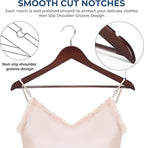 JS HANGER Wooden Coat Hangers, 20 Pack High Grade 17.5 Inch Wood Suit Hangers - Image 6
