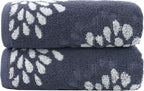 Pidada Hand Towels Set of 2 Hydrangea Floral Pattern 100% Cotton Absorbent Soft by Pidada