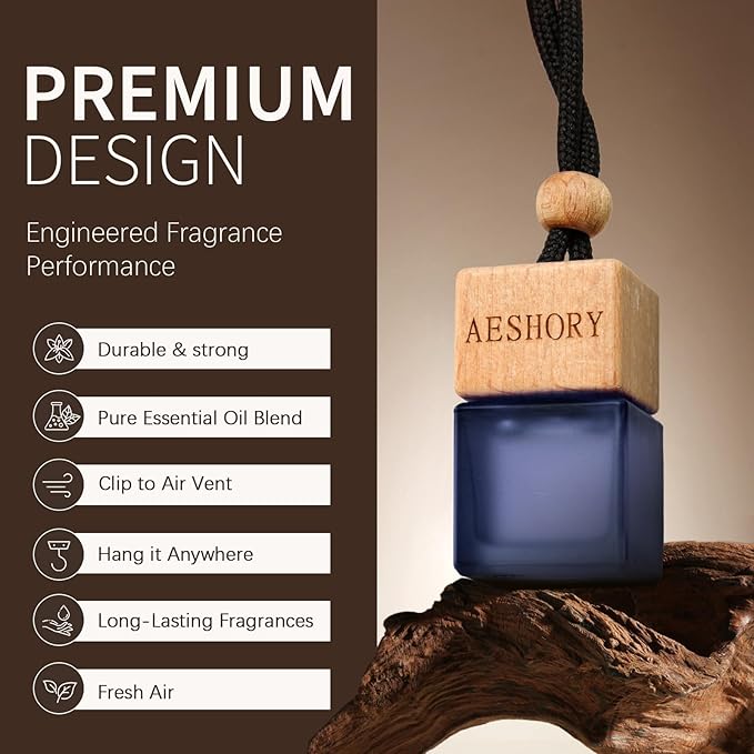Aeshory Car Air Freshener Hanging 3 Pack – Wood Car Freshener - Image 4