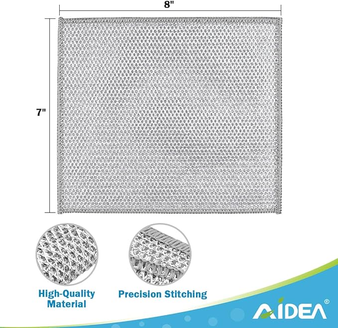 AIDEA Non Scratch Wire Dishcloth 24PK, Wire Dishwashing Rag - Image 4