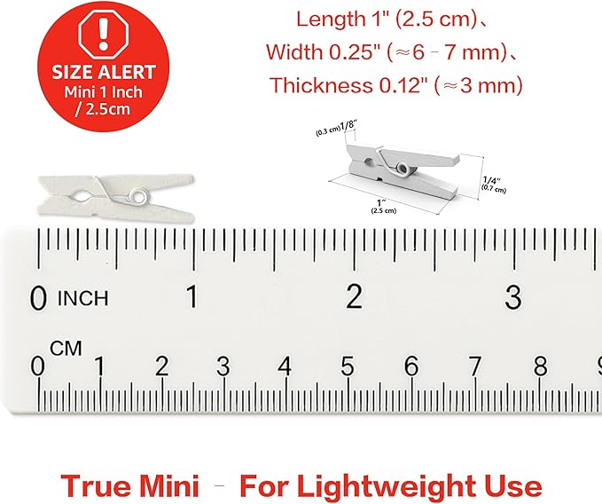 LWR CRAFTS Wooden Mini Clothespins 100 Per Pack 1" 2.5cm - Image 3