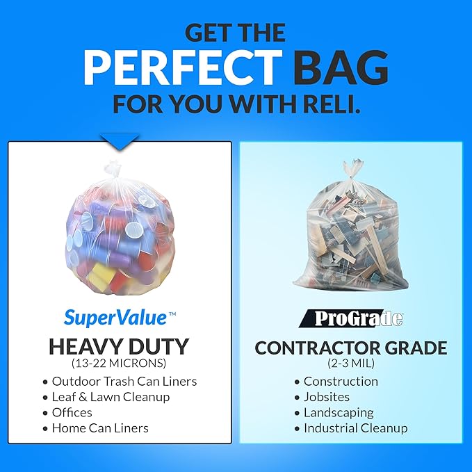 Reli. 40 to 45 Gallon Trash Bags Heavy Duty | 125 Trash Bags - Image 9