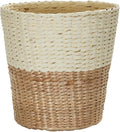 Household Essentials 2-Tone Woven Waste Basket, HandWoven Paper Rope Basket by HouseholdEssentials