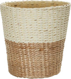 Household Essentials 2-Tone Woven Waste Basket, HandWoven Paper Rope Basket by HouseholdEssentials