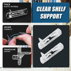 Biaungdo 12 Pcs Plastic Locking Shelf Support Pegs, 6mm Clear Cabinet Shelf - Image 4