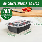 50 Pack 24 oz Meal Prep Containers Reusable - Image 2