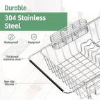 Dish Drying Rack in Sink, Extendable Stainless Steel Dish Drainers - Image 5