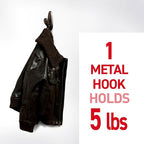 Command 5 lb Large Oil Rubbed Bronze Metal Hooks, 2 Coat Hooks and 4 Strips - Image 2