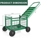 FLINTER Rolling Garden Work Seat with Wheels, Upgraded Heavy Duty Gardenning Cart with Seat - Garden Rolling Stools with Wheels for Seniors, Lawn, Patio & Backyard Gardening, Green - Image 7