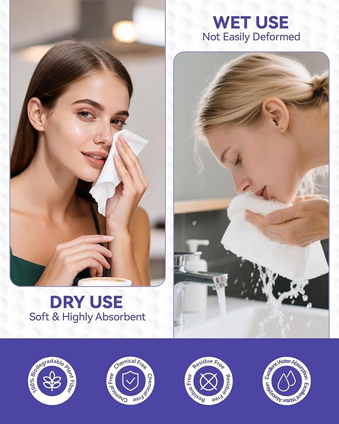 Face Towels Disposable, Face Towelette Disposable, Soft Disposable Face Towel - Image 5