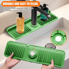 Green 24" Button Style Faucet Drip Catcher – Silicone Faucet Mat - Image 5