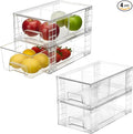 4 Pack Stackable Storage Drawers, Plastic Organizers Bins, Drawers Storage by Unknown