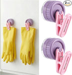 Geelin Dish Glove Clip with Suction Cup Easy Install Removable Purple Pink by Geelin