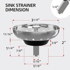 Kitchen Sink Strainer 2 Pack Drain Stopper Combo Basket Replacement - Image 9