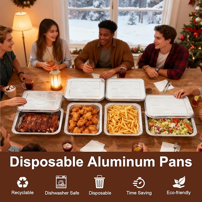 9x13 Aluminum Foil Pans with Lids - Image 5