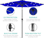 Best Choice Products 10ft Solar Polyester LED Lighted Patio Umbrella w/Tilt Adjustment and UV-Resistant Fabric - Image 5