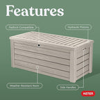 Keter Westwood 150 Gallon Resin Large Outdoor Storage Box for Patio Furniture, Outdoor Cushions, Garden Tools and Pool Floats, Beige - Image 4