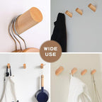 Wood Wall Hooks, 3 Pack Rustic Coat Hook Wall-Mounted, Decorative Hooks - Image 4