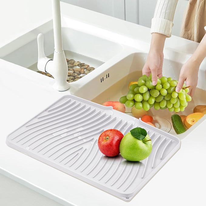 Silicone Dish Drying Mat for Kitchen Counter, Non-Slip Drain Pad - Image 7