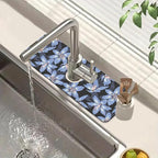 Blooming Lily Sink Faucet Absorbing Mat Blue Lily Flowers Super Absorbent Fast by Unknown