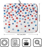 4th of July Dish Drying Mat for Kitchen Counter Patriotic Holiday Microfiber - Image 2