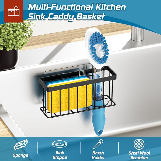 Sponge Holder for Kitchen Sink, Sink Caddy Organizer - Image 5