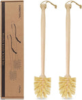 2-Pack Natural Wooden Bottle Brush by DEBETOOL