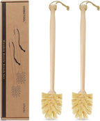 2-Pack Natural Wooden Bottle Brush by DEBETOOL