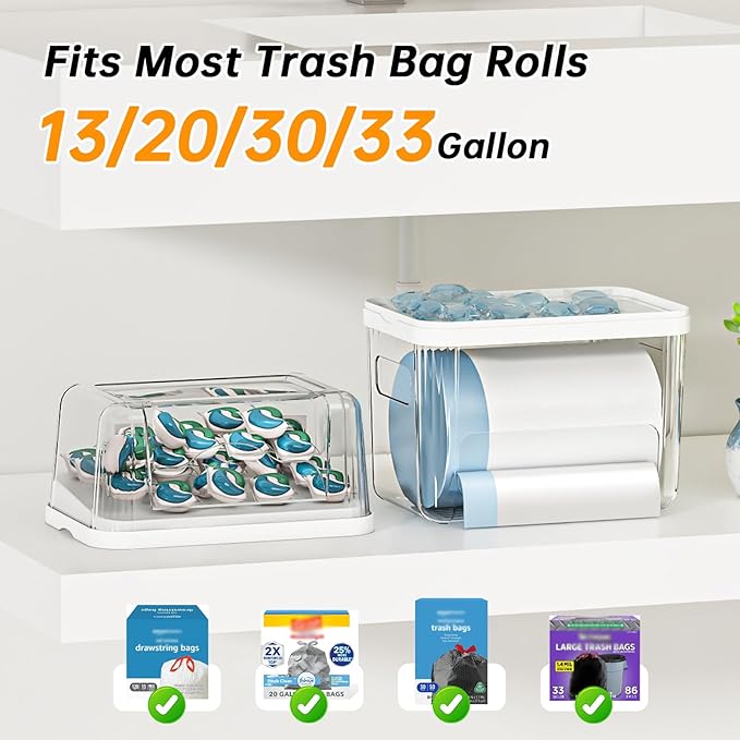 2-in-1 Trash Bag Holder Laundry & Dishwasher Pods Container, Garbage Bag - Image 4