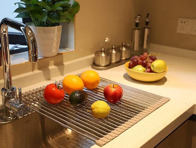 Ahyuan Roll up Dish Drying Rack Over The Sink Kitchen Roll up Sink Drying Rack - Image 3