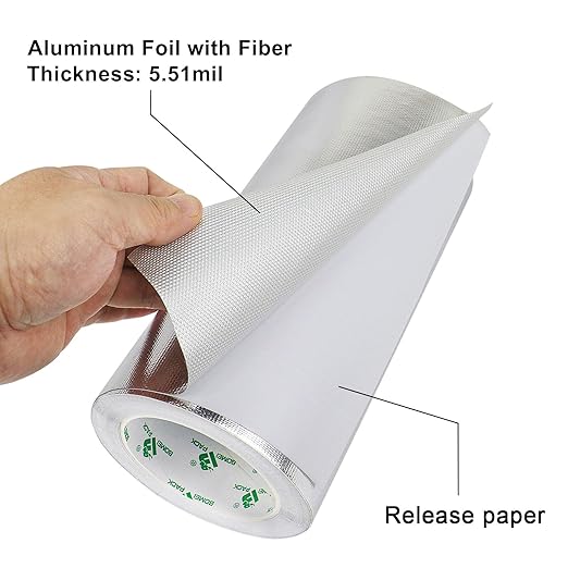 BOMEI PACK Adhesive Aluminum Foil Heat Shield Tape 9inch x 66ft Barrier - Image 3