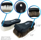 Upholstery Brush Set, Carpet and Car Cleaning Brushes, Horsehair Detailing Brush - Image 2