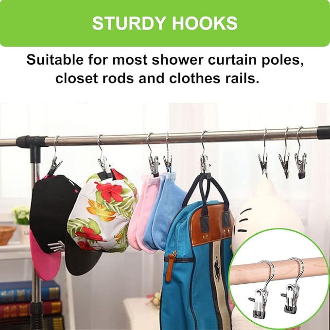 Boot Hangers Clips, 16 Pack Laundry Hooks Hanging Clips Clothes Pins Closet - Image 6