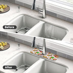 Christmas House Gingerbread Man Furits Kitchen Sink Splash Guard Faucet Mat 1 - Image 4