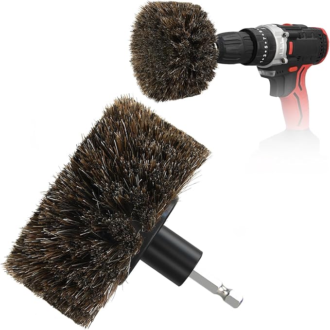 DkOvn Horse Hair Brush for Drill, for Leather, Car Interior, Car Wheel by DkOvn
