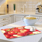 Red Apples Dish Drying Mat for Kitchen Counter Absorbent Microfiber Drying Pad - Image 6
