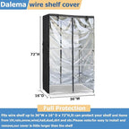 Waterproof Shelf Cover,Outdoor 600D Heavy Duty Dustproof Storage Shelves Cover,36''x16''x72'' Shelf Covers for Wire Shelving with Zippers,Storage Rack Covers with Clear Front - Image 3