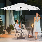 JEAREY 9FT Outdoor Patio Umbrella with Solar Lights, LED Lighted Pool Umbrella with Tilt and Crank, Outdoor Table Umbrellas for Deck, Yard & Market (Cream White) - Image 5