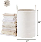 VIPOSCO Large Laundry Hamper, Tall Woven Rope Storage Basket - Image 5