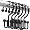 Titanker Shower Curtain Hooks Black, Minimalist Simple Double Glide Shower by Titanker