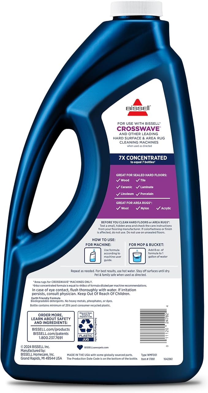Bissell MultiSurface Floor Cleaning Formula-Crosswave and Spinwave, Removes - Image 2
