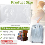 Fainne 10 Pack Extra Large Clear Plastic Storage Bags 32 x 48 Inch 3.94 Mils - Image 2