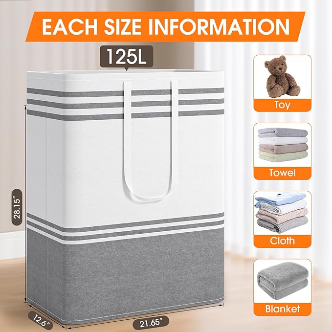 4 Pack Large Laundry Baskets, Laundry Hampers, Freestanding Waterproof - Image 2